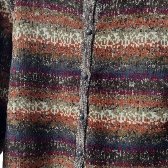 Just Desi9n Granny Cardigan Button Up Part Wool Fall Colors, Women's Med - Picture 5 of 6